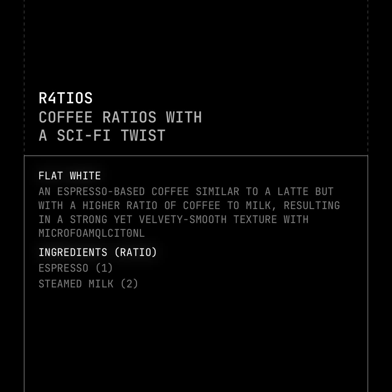 Ratios, a mobile for looking up coffee ratios and recipes