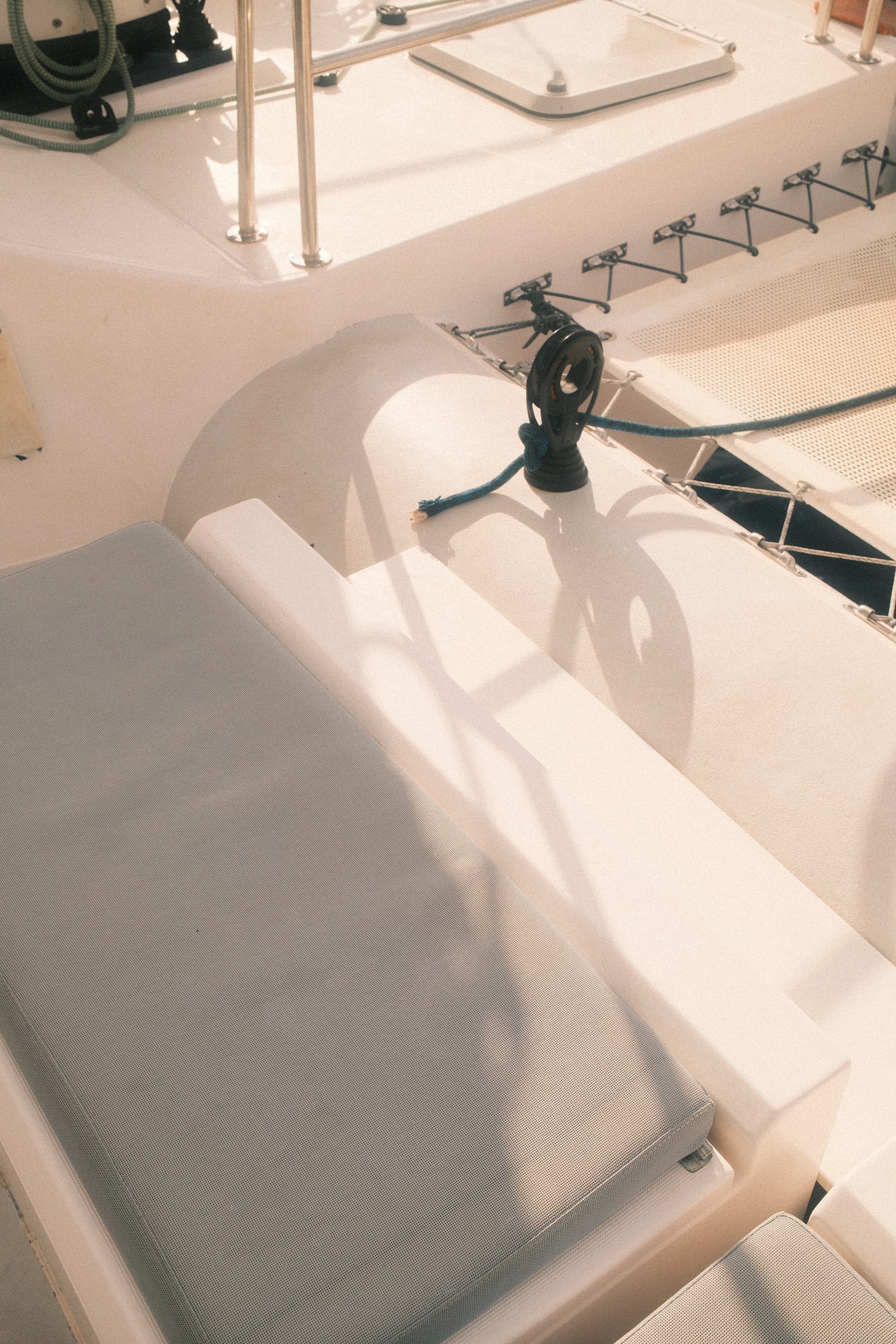 Catamaran deck in Lanzarote sun