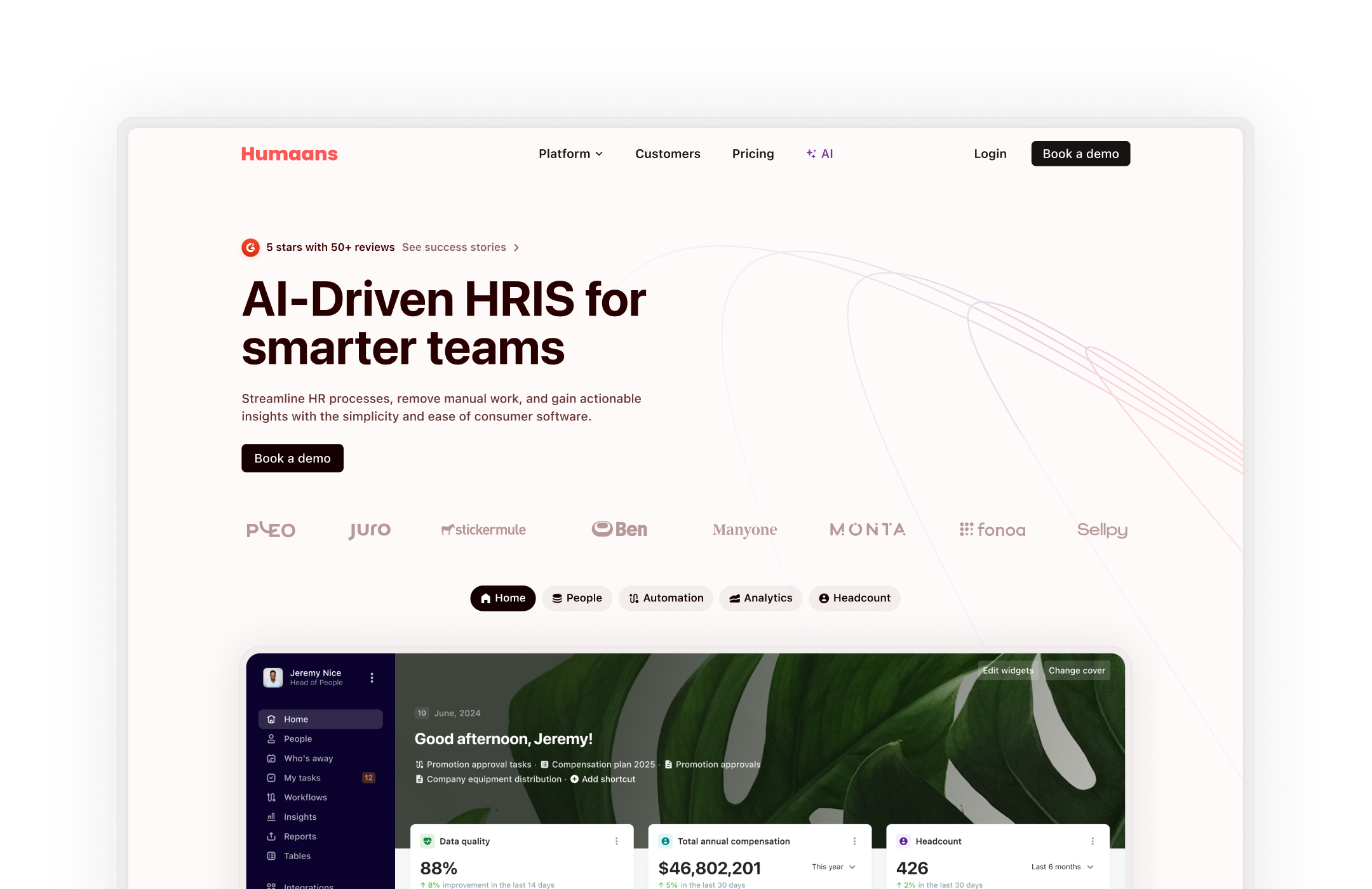 Humaans landing page refresh